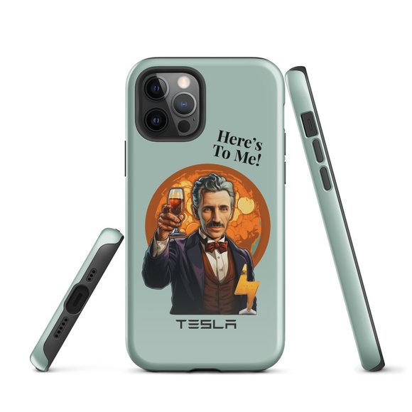 Graphic Nikola Tesla "Here's To Me" iPhone 11 thru iPhone 15 Pro Max -Cover - Picture 8 of 9